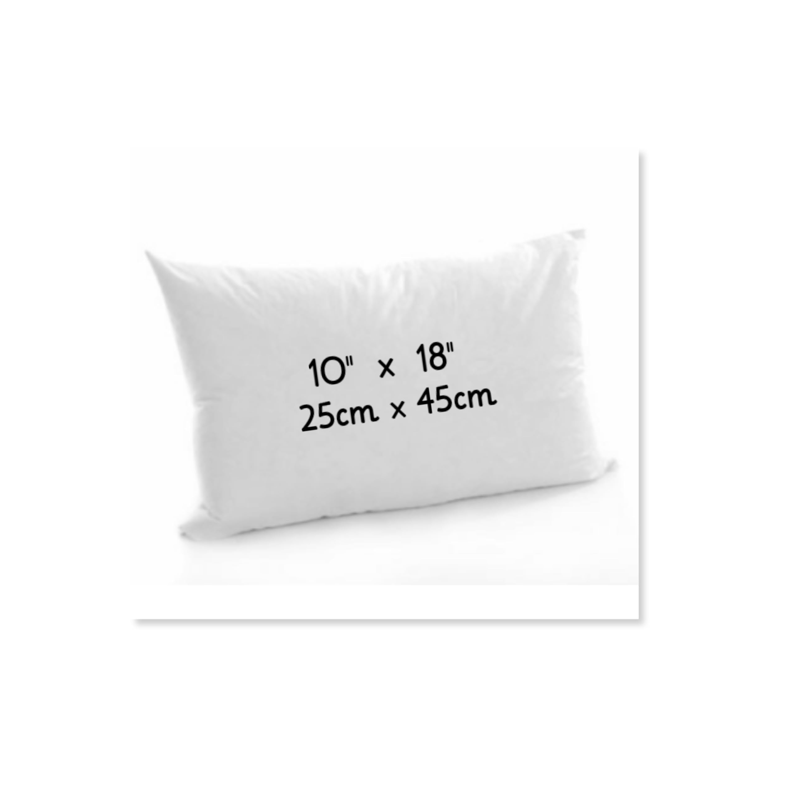 Arlinens White Extra Filled Oblong/Rectangular Hollowfiber Cushion Pads Anti-Allergy Cushions Pads-Inners-Insert Fillers Scatters For Sofa, Bed & Couch In 12X18,12X20,14X18,14X20,16X20,16X24 (10X18)