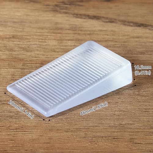 Image of 6-Pack Clear Shims for Leveling Furniture & Toilet - Trimmable Hard Plastic Wedges with Non-Slip Texture, Table Stabilizers & Wobble Wedges Rubber Type Levelers for Door, Table