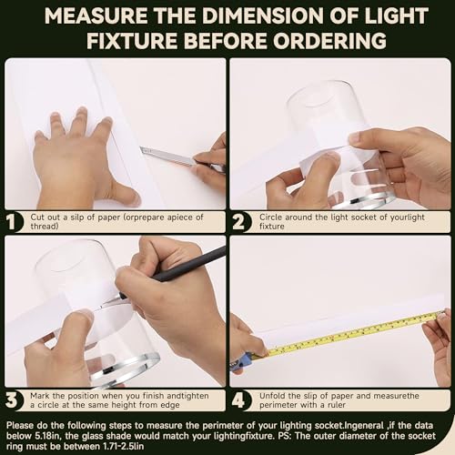 Image of Clear Glass Light Shade with Silver Trim - 1-5 /8 inch Fitter Opening - Replacement for Chandeliers, Wall Sconces, Pendant Lights，Vanity & Ceiling Lights - Vintage Style Decor (4 Pack)