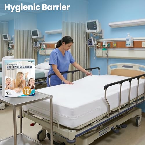 Image of Bulk 10-Pack Hotel Twin Size Mattress Encasement 100% Waterproof | Commercial Zippered Mattress Protector, 6-Sided, 13 inch Deep, Designed for Resorts and Motels, Bed Bug & Dust Mite Resistant