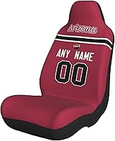 Vista 1 de Fundas de asiento de coche de fútbol personalizadas, accesorios personalizados para automóvil, regalos de Arizona con nombre y número, funda