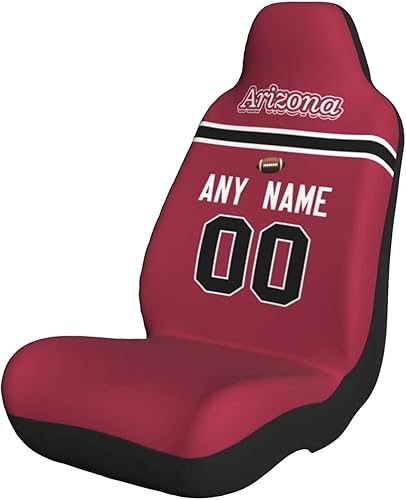 Fundas de asiento de coche de fútbol personalizadas, accesorios personalizados para automóvil, regalos de Arizona con nombre y número, funda