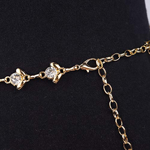 Glamorstar Chain Belt for Women Rhinestone Crystal Waist Belts for Dress Gift4
