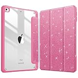Fintie (フィンティー) ハイブリッド スリムケース iPad Mini 第5世代 2019 / iPad Mini 4 (7.9インチ)用 - [Pencilホルダー内蔵] 耐衝撃カバー クリア透明バックシェル付き キラキラピンク