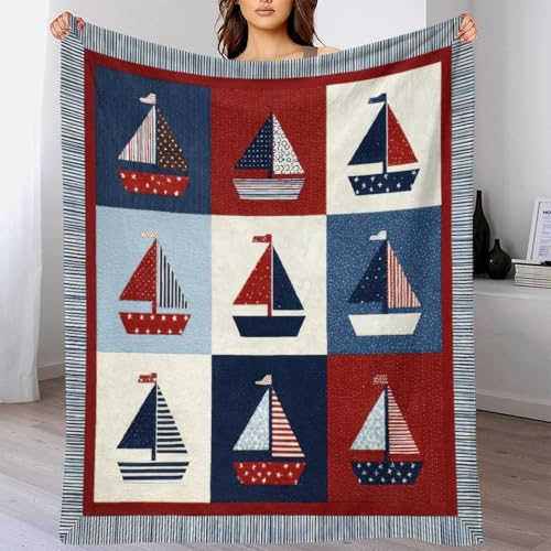 Couverture microfibre 150x200cm seaside plaid salon 3D - 4