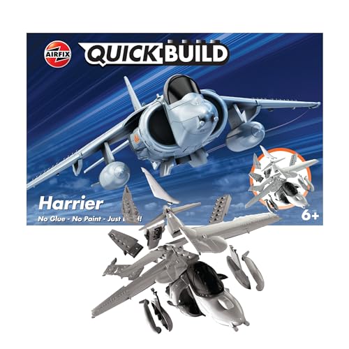 Airfix J6009 Quickbuild Model Airplane Kits for Adults & Kids - Harrier - Fighter Jet Plastic Model...