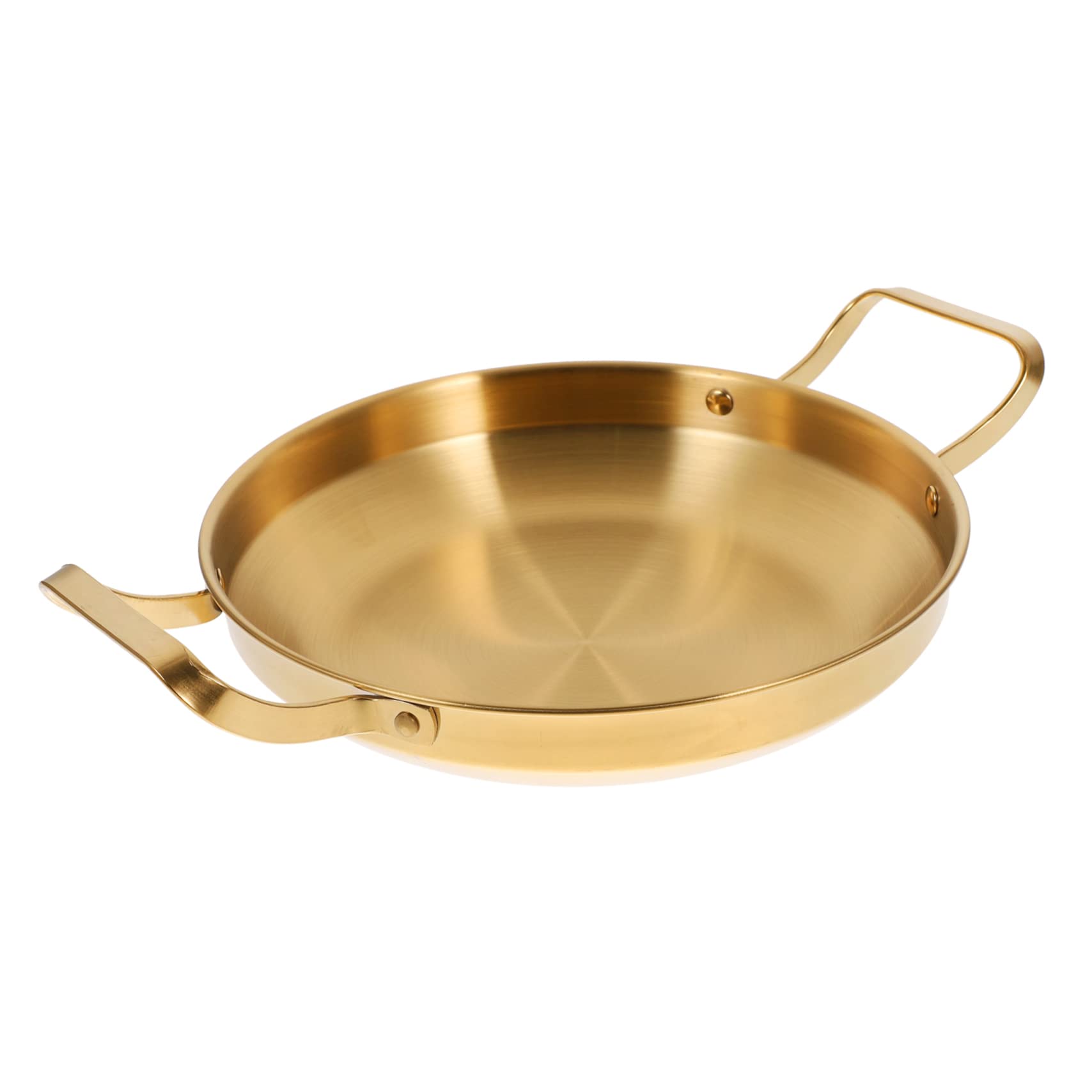 Korean Style Stainless Steel Double Ear Flat Bottom Cooking Pot Dry Pot for Seafood and Ramen Easy to Clean Convenient Storage Non Stick Surface for Home Cooking