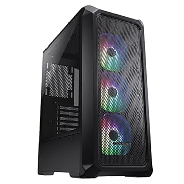Gabinete Gamer Cougar Archon 2 Mesh RGB, Mid Tower, Vidro Temperado, ATX, Black, Sem Fonte, Com 3 Fans - 385CC50.0001