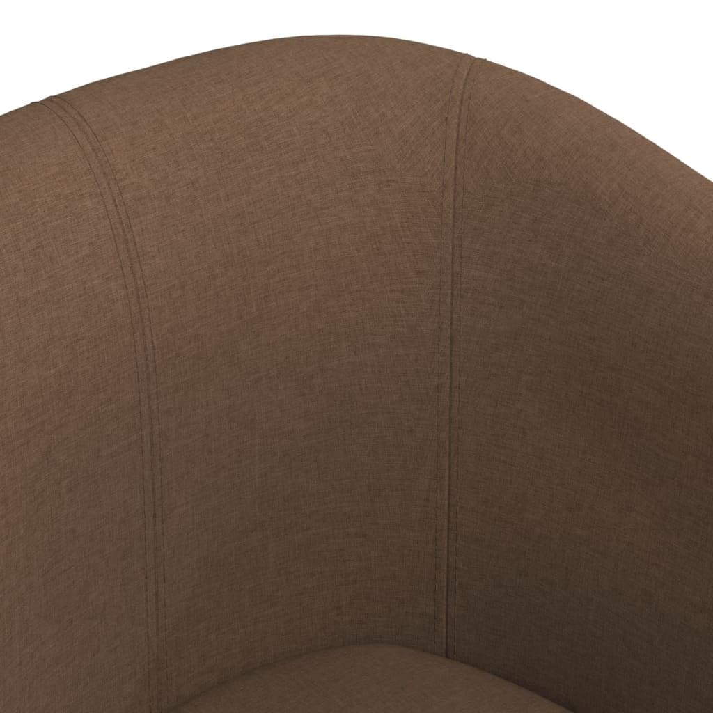 Clubsessel mit Fußhocker Braun Stoff 70x56x68 cm Robustes Kiefernholzgestell gepolstert für Wohnzimmer Gästezimmer Büro kompakter Gartensessel mit atmungsaktivem Polyesterbezug zum