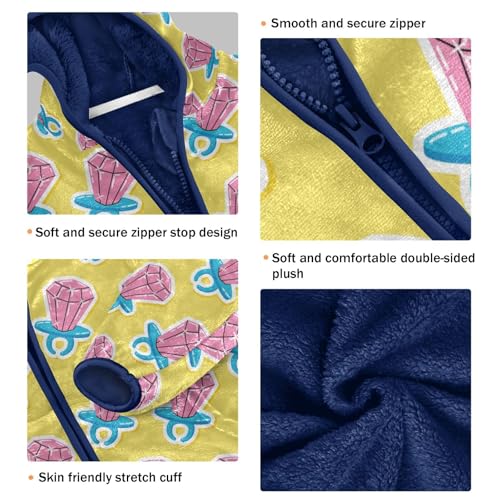 Funny Children Lollipop Ring Pop Girls Fleece Jacket Girls Fall Jacket Girls Zip Up Hoodie Girls Sherpa Jacket 2-10T3