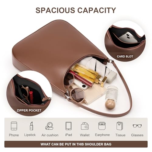 Image of Crescent Bag Shoulder Bag Trendy Purses for Women 2026 with Zipper Closure