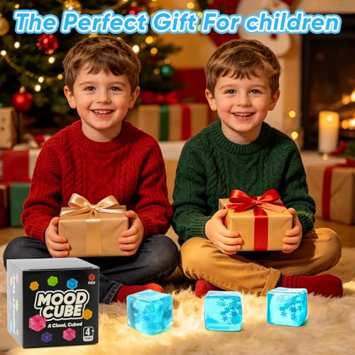 Fidget Toy, Stress Cubes for Kids Adults, Squishy Stress Cube with Snowflakes, Glow in The Dark Slow Rising Sensory Squishy Fidget Toys for Anxiety Relief, Square Shape Squishy Cube Balls. by DANIUBE - Used condition - Image 7