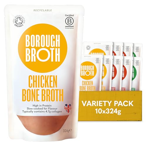 Organic Bone Broth Variety Pack by Borough Broth - Beef, Chicken ...