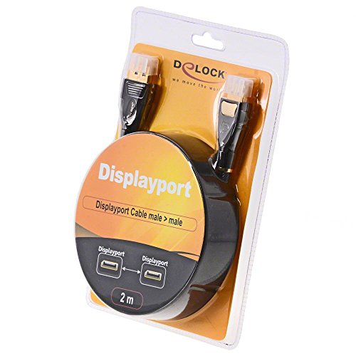 Câble DisplayPort 1.2 DeLock 82771 2m anthracite cordon de liaison écran PC 4K