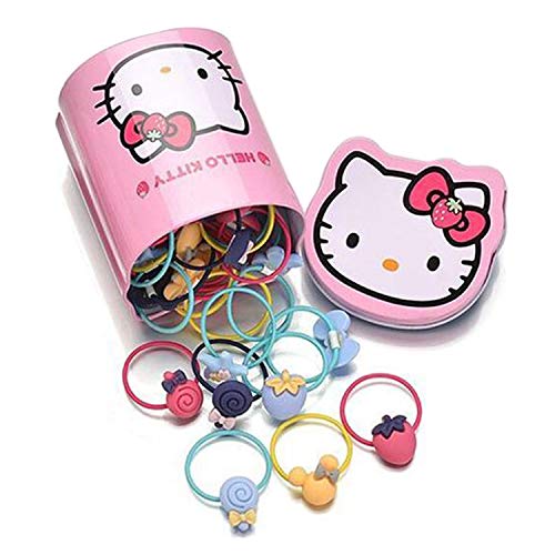 40 Pcs Elastiques Cheveux Bebe Fille, Chouchous Bébé Fille Élastiques à Cheveux de Dessin Animé, Filles Cravates De Cheveux Titulaires de Queue de Cheval avec boîte de rangement (Multicolore)