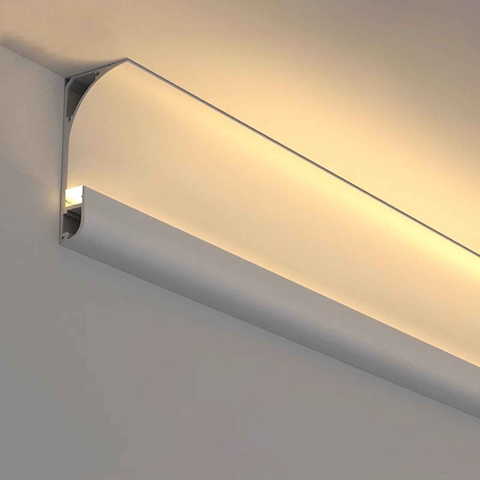 Profili per Strisce Led Battiscopa in Metallo Canale Led per Strisce Led, Canale in Alluminio per Modanatura di Illuminazione Led Senza Macchia, Canale Diffusore Led Flessibile per Modanatura Decorati