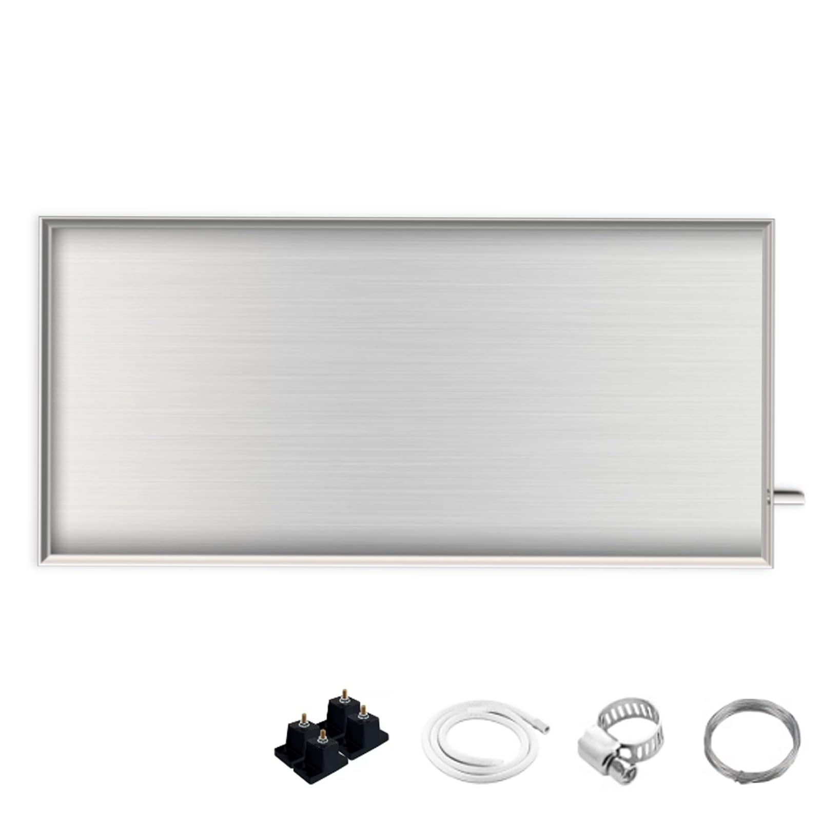 Bac de récupération climatiseur extérieur inox 100x45 kit fixation bac condensats fenêtre