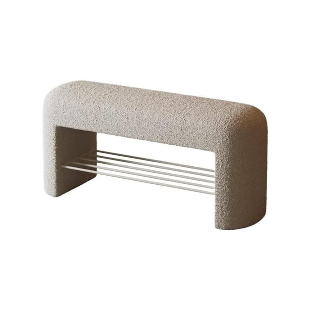 LWJSOCP Entryway Shoe Rack Bench with Cushion Seat 2-Tier Wooden Shoe Storage Stool Upholstered Shoes nizer with Solid e for Hallway & Living Room White 80cm