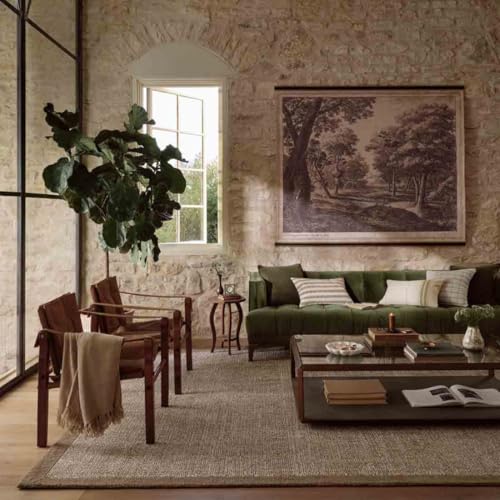 Image of Spectrum Pattern Wool Carpet with Loop Texture Yarn Anti Shedding Carpet Size 8x11 Feet A1 Beige & Brown Color