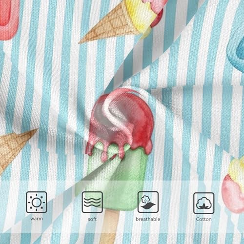 Toddler Girls Underwear 2t Cotton Panties for Girl Flower Briefs Undies Kids Colorful Ice Cream Blue Striped3