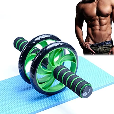 EURODO Fitness Ab Dual Wheel for Abdominal Training - Exercise Abs Roller- Wheels Equipment for Home and Gym - Foam Grip Handles for Ab Core Workout Cover