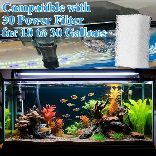 Image of Threlaco 12 Pack Foam Filter Insert Compatible with Aquaclear 30 Aquarium Filter Replacement Media for Filtering and Keeping Aquariums Clear