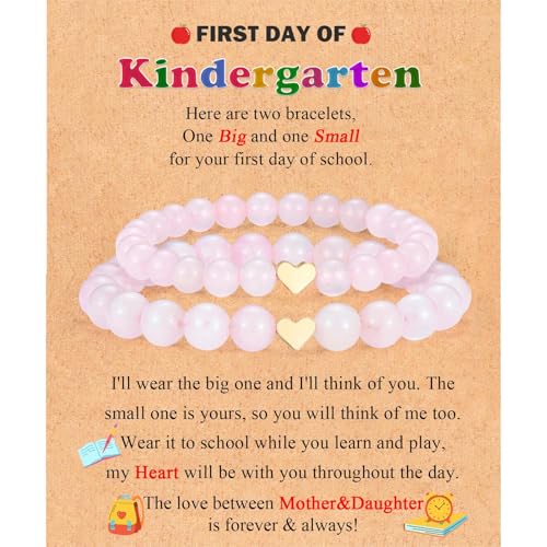 First Day of Kindergarten Bracelet Gift for Mom Mother and Daughter Bracelets...