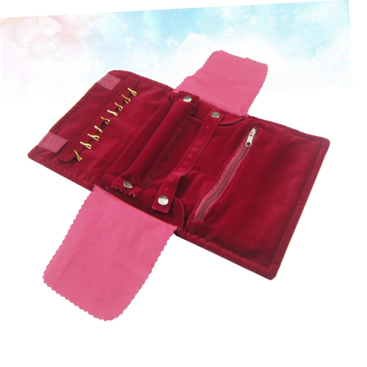 TOVINANNA Travel Jewelry Bag Lint- Jewelry Storage Pouch Compact Roller Organizer for Women for Rings Earrings Bracelets