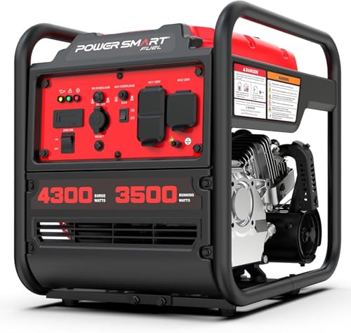 PowerSmart 4300-Watt Portable Generator with Inverter Technology, 3500W Rated, 223cc 4-Stroke Gas...