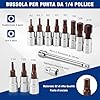 WORKPRO Chiave Dinamometrica da 1/4", Alta Precisione ±3%, 2-26 N·m, Set di Coppia da 14 Pezzi, Chiave a Cricchetto da 72 Denti, con Barra di Prolunga, per Auto, Bicicletta e Moto