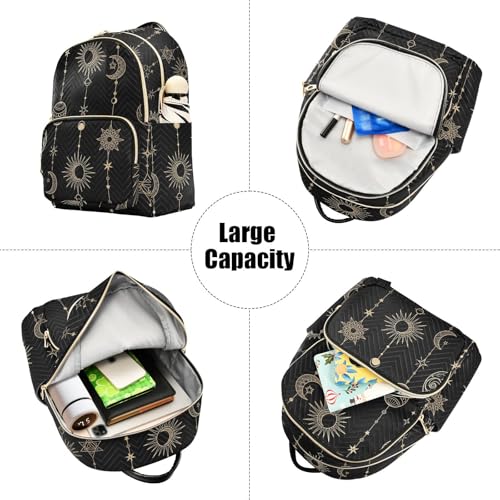Image of ALAZA Sun Moon Stars Witch Mini Backpack Purse for Women Travel Bag Fashion Daypack Back Pack Shoulder Bag