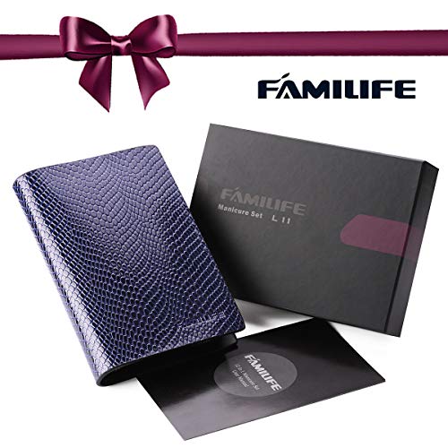 FAMILIFE L11 Manicure Set, 12 in 1 Stainless Steel Nail Clipper Set Professional Manicure Pedicure Set with Portable Travel Case for Women Men
