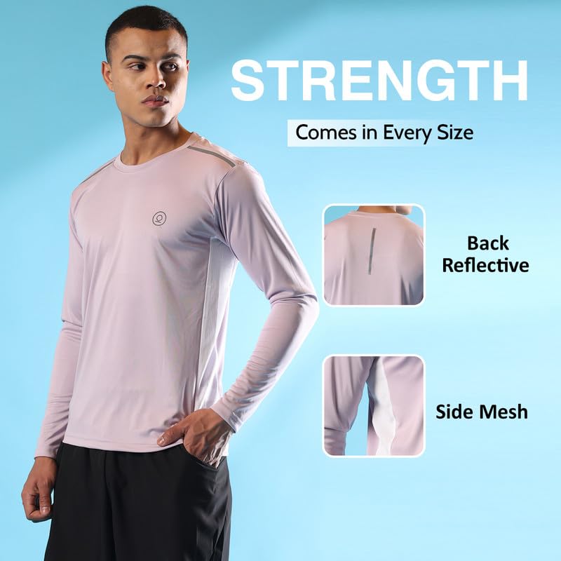 Image of CHKOKKO Gym T Shirts for Men Workout Solid Quick Dry Sports Men T-Shirts Breathable Lightweight Full Sleeve Regular Fit Round Neck Running Stylish Tshirt for man