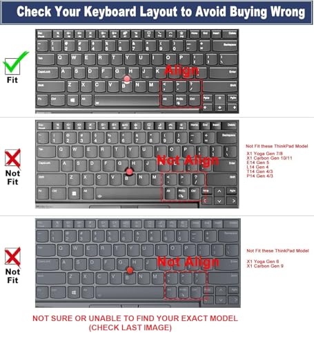 Image of Saco Silicone Skin Keyboard Protector Cover Compatible for Lenovo ThinkPad T14 14 inches Thin and Light Laptop 20W0S03C00 (2021) - Black
