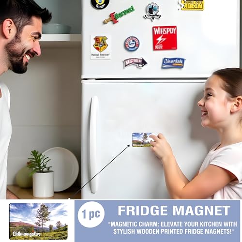 Image of Elegant Fridge Magnet with Themes |Rectangular Size Refrigerator Magnet with Magnetic Rubber Back | Pack of 1, 8.6cm X 5.4cm (Chikmangalur - Design 6)