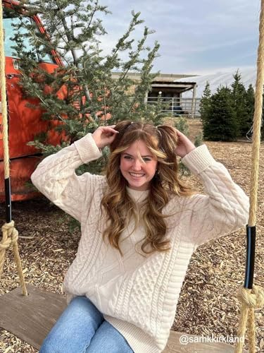 Aelfric Eden Women Sweater Vintage Cable Knit Sweater Casual Oversized Sweater Pullover4