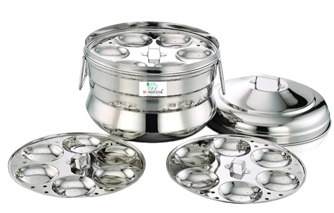Mahi Store Stainless Steel Idli Maker/satti/Steamer/Boiler/Cooker/Panai Weight 1.800 Kg (14 idli)