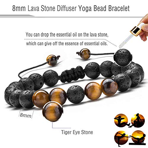 Doitory 8Mm 7 Chakras Lava Rock Aromatherapy Essential Oil Diffuser Bracelet Set For Women Men #TOP3