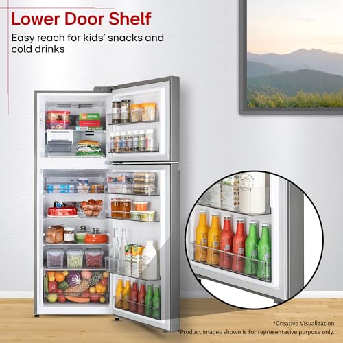 LG 322 L, 2 Star, Convertible, Smart Inverter, Frost Free Double Door Refrigerator (GLT3226SNDS, Dazzle Steel, Express Freeze & Multi Air Flow) 13 51dqY9LfABL