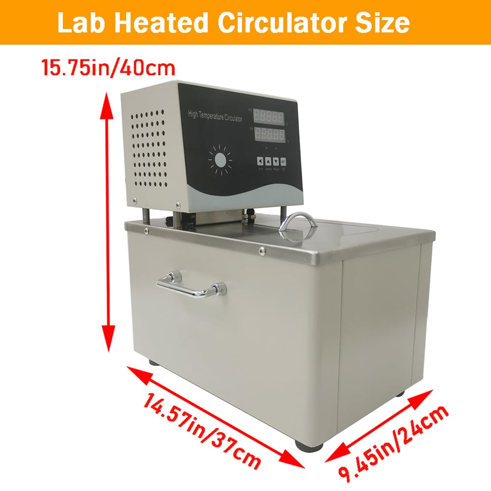 EQCOTWEA 5L Laboratory High Temperature Circulator Oil Bath Thermostatic Circulator Pump Digital Thermostatic Water Bath Heating Circulator System Room Temp ~300°C Heated Circulator