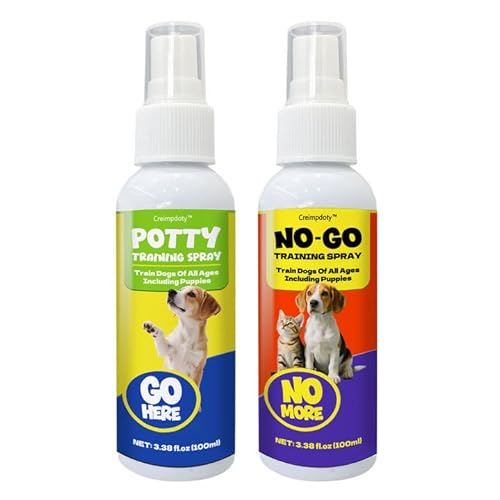 Creimpdoty Dog Potty Training Spray Set, Dog Pee Spray, Indoor & Outdoor Potty Training for Dogs & Puppies, Stops Urination & Marking, Puppy Essentials (3.38 fl oz, 2-Pack)