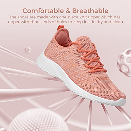 Image of Flysocks Slip On Sneakers for Women-Fashion Sneakers Walking Shoes Non Slip Lightweight Breathable Mesh Running Shoes Comfortable, B- Grapefruit Red, 7