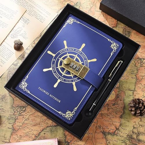 Carnet de notes journal en cuir avec fermeture codée pour adulte - 3