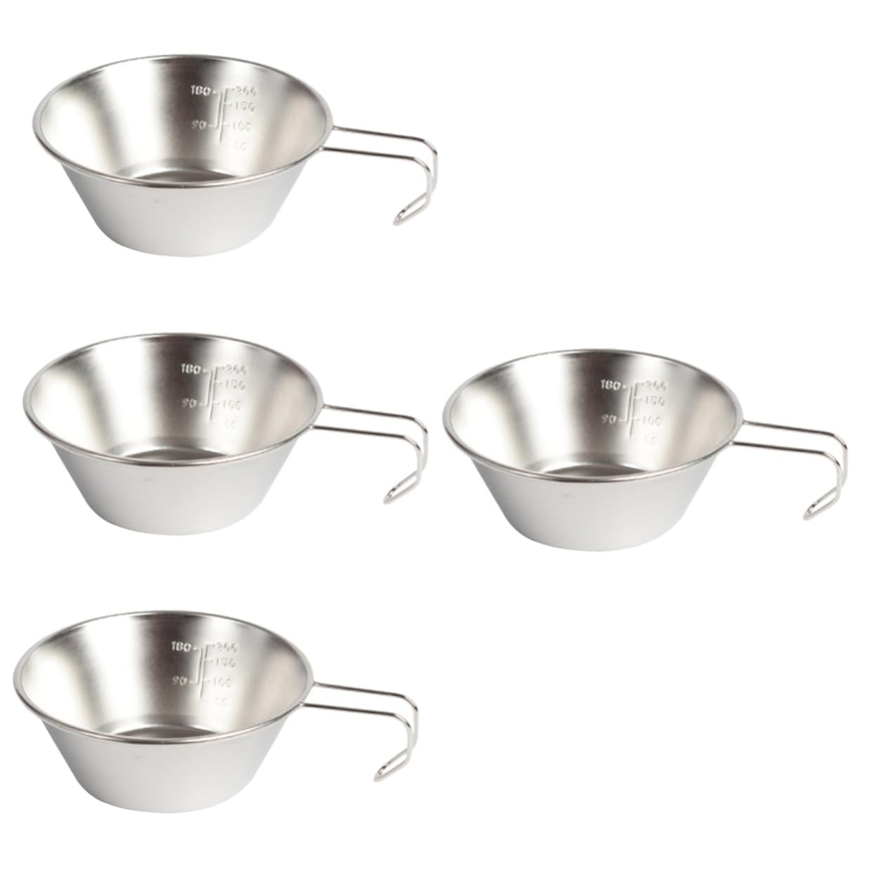 NULYLU 4pcs Water Cup Portable Makgeolli Bowl for Camping Picnics Lightweight Outdoor Cookware Multi-Purpose Wine Cup Easy to Carry Design