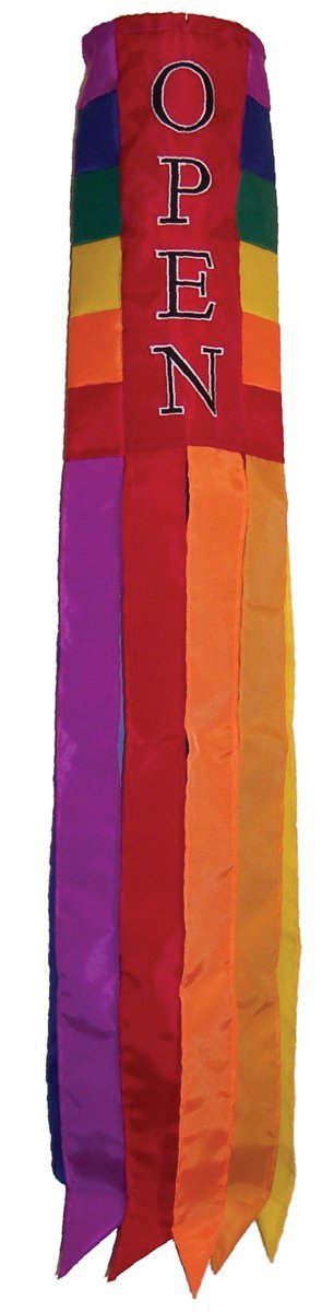 In the Breeze Open Rainbow Windsock,6" W x 40" H,4138