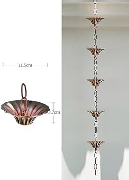 Amazon.co.jp: 鎖樋 レインチェーン 雨鎖 傘の桶 雨どい部品 雨どい