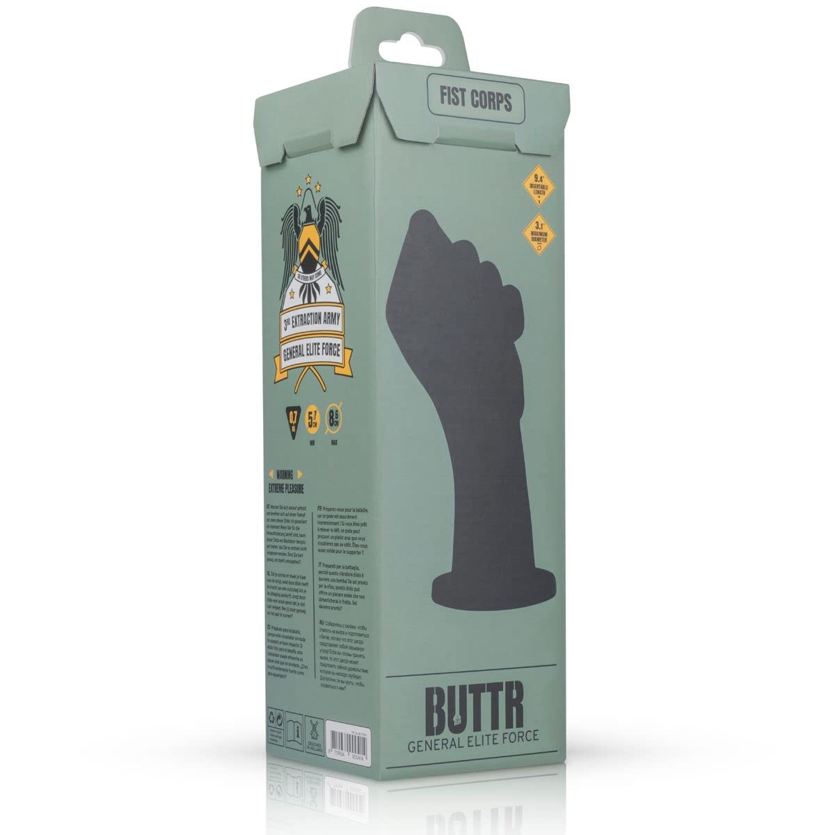 BUTTR FistCorps Fist Dildo (Ø 5.7-8.6 cm) Dildo a pugno enorme con una forte ventosa, adatto per pugni anali e vaginali, dimensioni realistiche, materiale flessibile, liscio