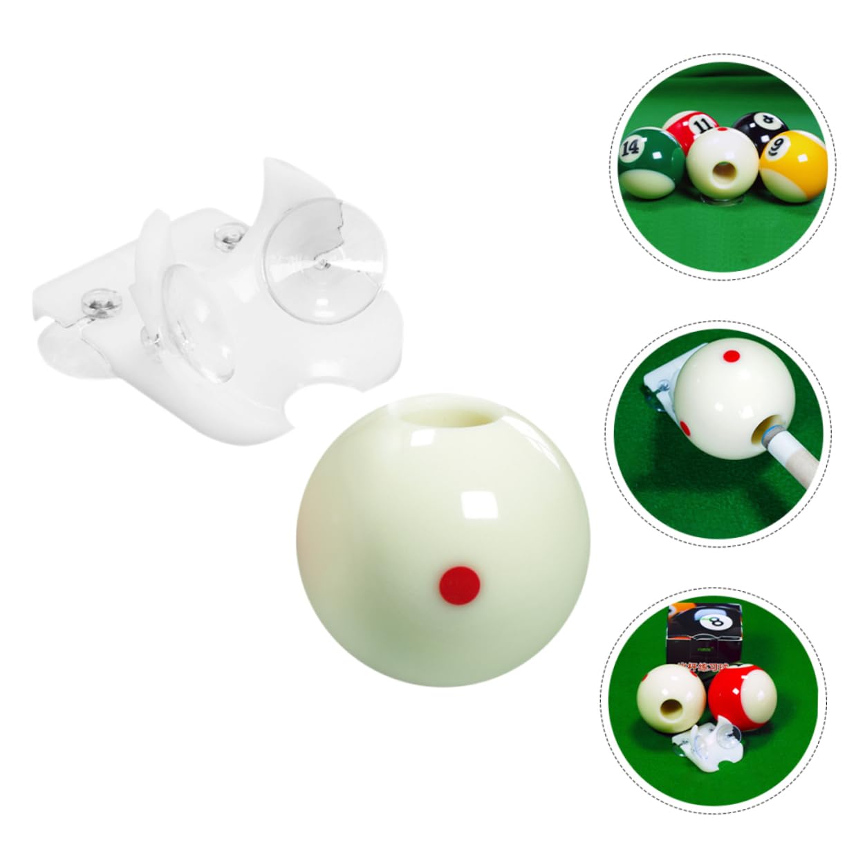 Abaodam Pool Balls Set of 3 Billiard Balls for Training Red with Dots for Accurate Shots