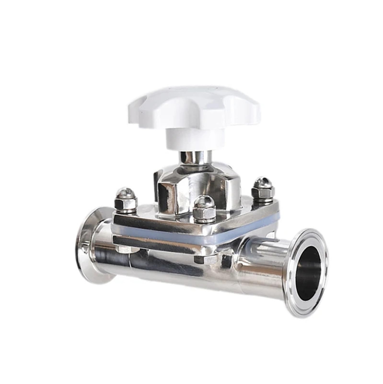 Vanne à membrane 2 voies en inox à virole étanche pour régulation précise des fluides