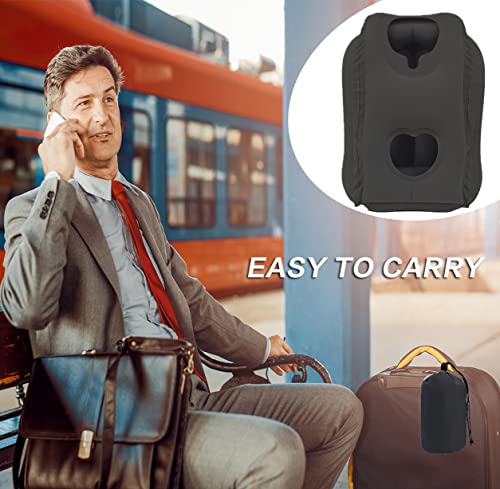 Ajlrq Inflatable Travel Pillow, Inflatable Airplane Neck Pillow For Sleeping To Avoid Neck And Shoulder Pain, Inflatable Travel Neck Pillow With Free Eye Mask/Earplugs (Black) #TOP6